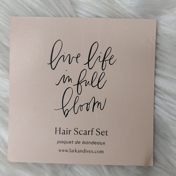 Scarf Set Hair Tie Purse Wrap Creme Pink Square Brand New 2-piece Spring Preppy - Picture 4 of 5